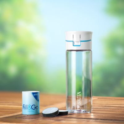 BRITA Fill&Go Water Filter Bottle blue 0.6 l + 4 Filter Discs 